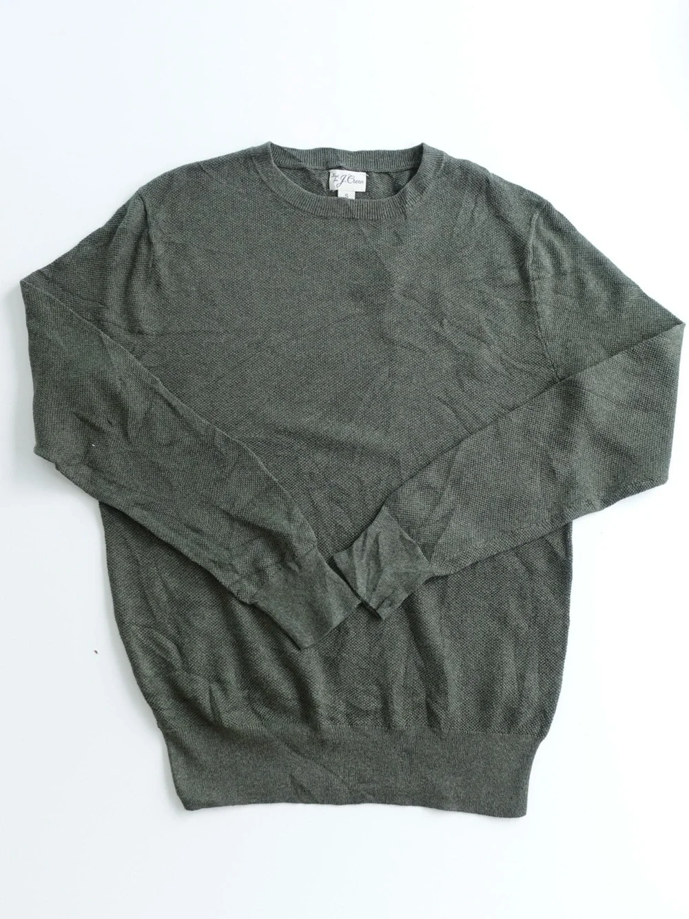 J. Crew Men's Crewneck Sweater in Olive Green | Small